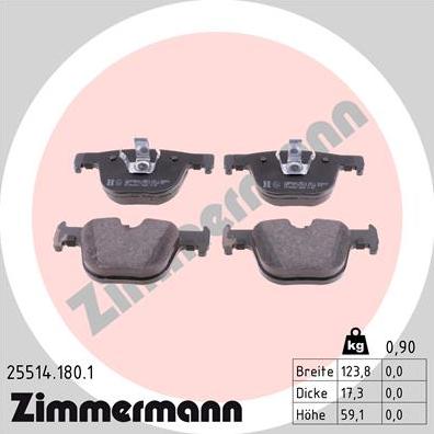 Zimmermann 25514.180.1 - Komplet Pločica, disk-kočnica www.molydon.hr