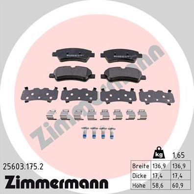 Zimmermann 25603.175.2 - Komplet Pločica, disk-kočnica www.molydon.hr