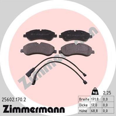 Zimmermann 25602.170.2 - Komplet Pločica, disk-kočnica www.molydon.hr
