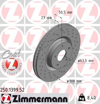 Zimmermann 250.1399.52 - Kočioni disk www.molydon.hr