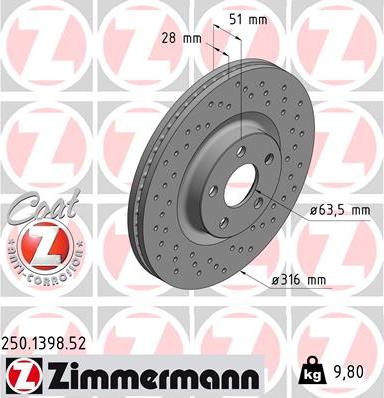 Zimmermann 250.1398.52 - Kočioni disk www.molydon.hr