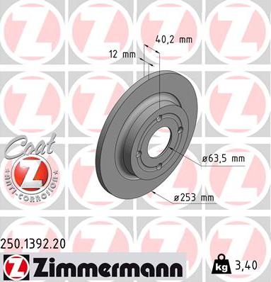 Zimmermann 250.1392.20 - Kočioni disk www.molydon.hr