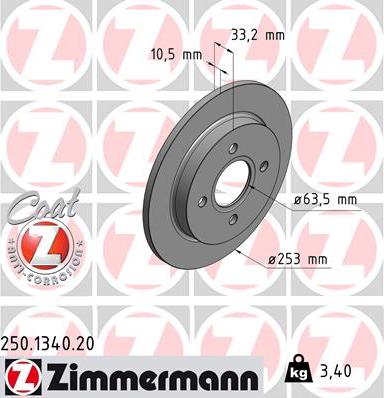 Zimmermann 250.1340.20 - Kočioni disk www.molydon.hr