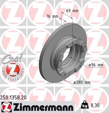 Zimmermann 250.1358.20 - Kočioni disk www.molydon.hr