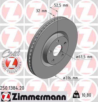 Zimmermann 250.1384.20 - Kočioni disk www.molydon.hr