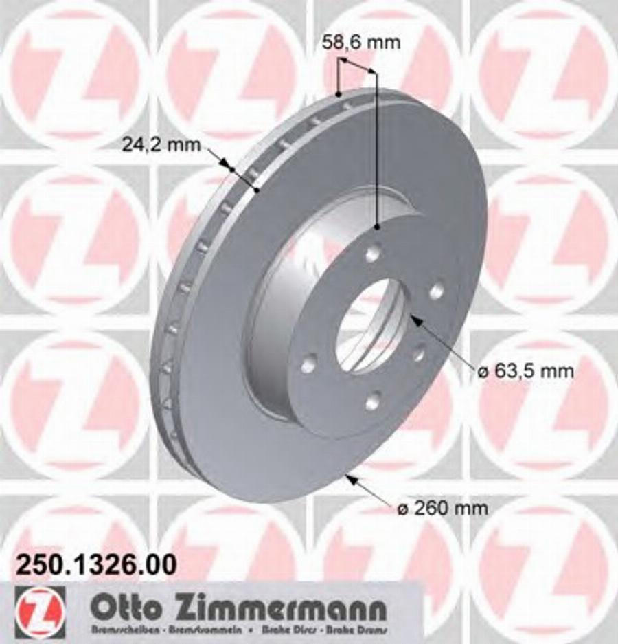 Zimmermann 250 1326 00 - Kočioni disk www.molydon.hr