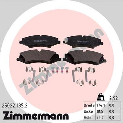 Zimmermann 25022.185.2 - Komplet Pločica, disk-kočnica www.molydon.hr