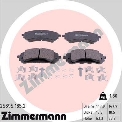Zimmermann 25895.185.2 - Komplet Pločica, disk-kočnica www.molydon.hr
