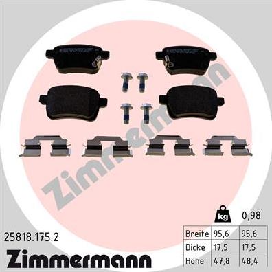 Zimmermann 25818.175.2 - Komplet Pločica, disk-kočnica www.molydon.hr