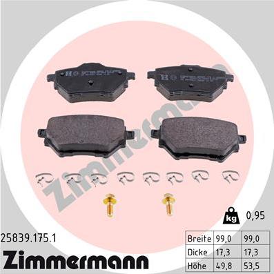 Zimmermann 25839.175.1 - Komplet Pločica, disk-kočnica www.molydon.hr