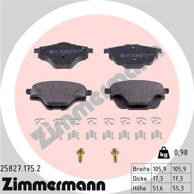 Zimmermann 25827.175.2 - Komplet Pločica, disk-kočnica www.molydon.hr