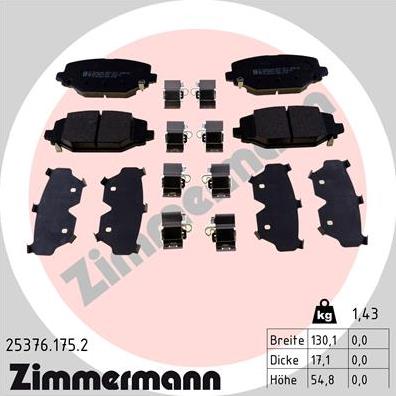 Zimmermann 25376.175.2 - Komplet Pločica, disk-kočnica www.molydon.hr