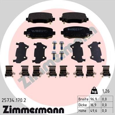 Zimmermann 25734.170.2 - Komplet Pločica, disk-kočnica www.molydon.hr