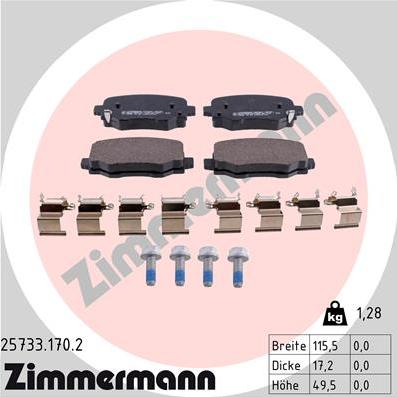 Zimmermann 25733.170.2 - Komplet Pločica, disk-kočnica www.molydon.hr