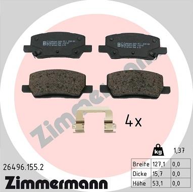 Zimmermann 26496.155.2 - Komplet Pločica, disk-kočnica www.molydon.hr