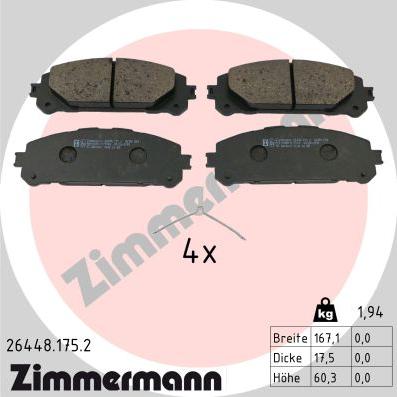 Zimmermann 26448.175.2 - Komplet Pločica, disk-kočnica www.molydon.hr