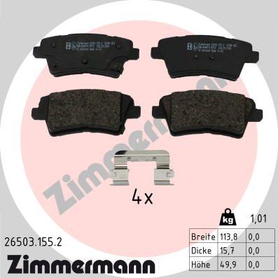 Zimmermann 26503.155.2 - Komplet Pločica, disk-kočnica www.molydon.hr