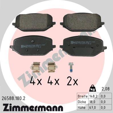 Zimmermann 26588.180.2 - Komplet Pločica, disk-kočnica www.molydon.hr