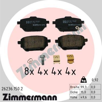 Zimmermann 26236.150.2 - Komplet Pločica, disk-kočnica www.molydon.hr