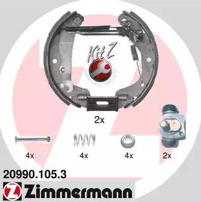 Zimmermann 20990.105.3 - Komplet kočnica, bubanj kočnice www.molydon.hr