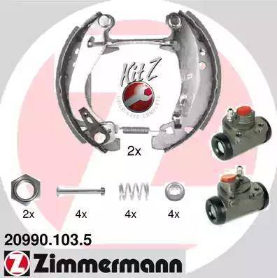 Zimmermann 20990.103.5 - Komplet kočnica, bubanj kočnice www.molydon.hr