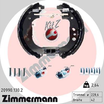 Zimmermann 20990.130.2 - Komplet kočnica, bubanj kočnice www.molydon.hr
