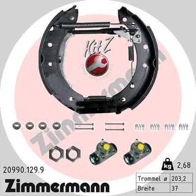 Zimmermann 20990.129.9 - Komplet kočnica, bubanj kočnice www.molydon.hr