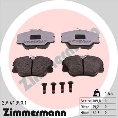 Zimmermann 20941.990.1 - Komplet Pločica, disk-kočnica www.molydon.hr