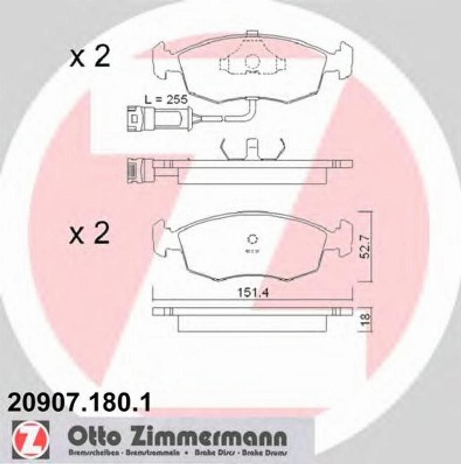 Zimmermann 209071801 - Komplet Pločica, disk-kočnica www.molydon.hr