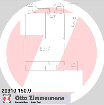 Zimmermann 20910.150.9 - Komplet Pločica, disk-kočnica www.molydon.hr