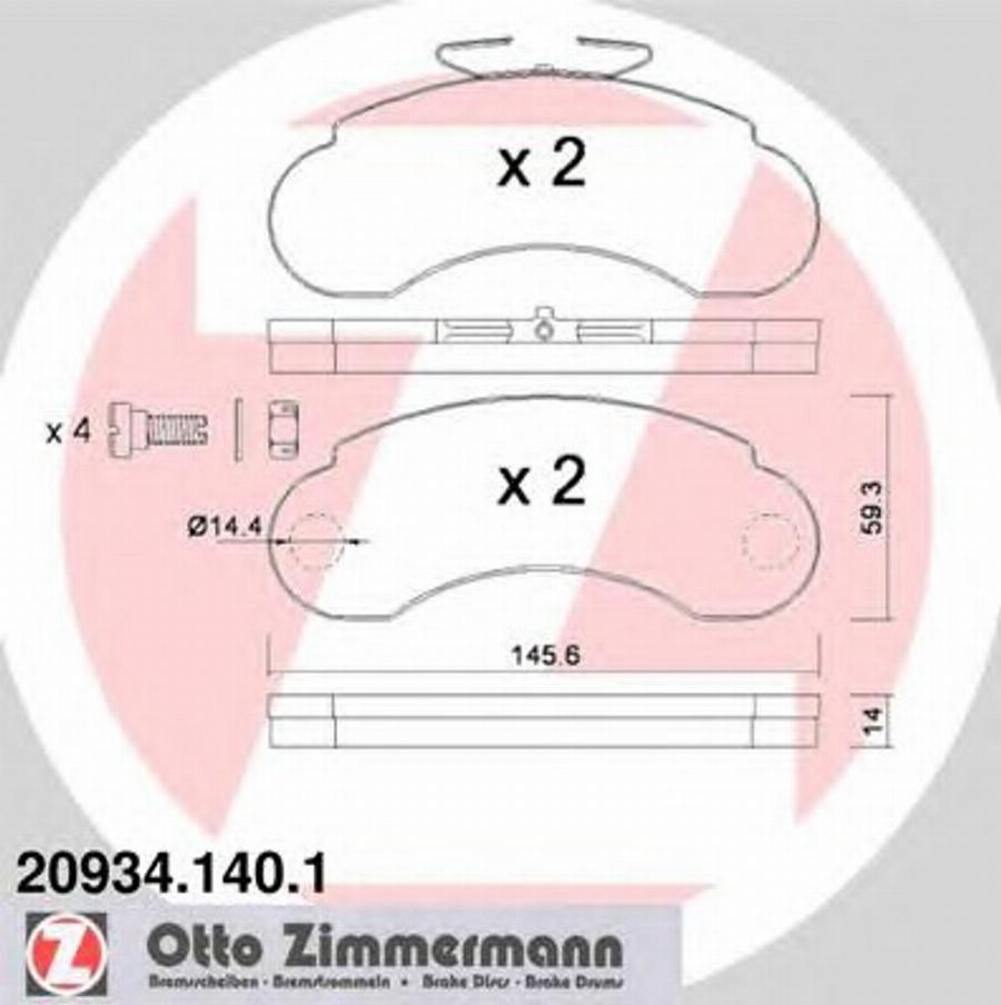 Zimmermann 209341401 - Komplet Pločica, disk-kočnica www.molydon.hr