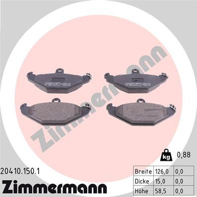 Zimmermann 20410.150.1 - Komplet Pločica, disk-kočnica www.molydon.hr