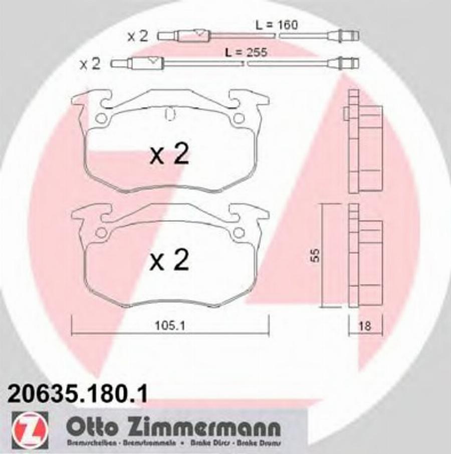 Zimmermann 206351801 - Komplet Pločica, disk-kočnica www.molydon.hr