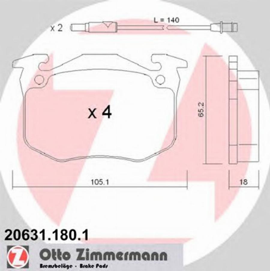 Zimmermann 206311801 - Komplet Pločica, disk-kočnica www.molydon.hr