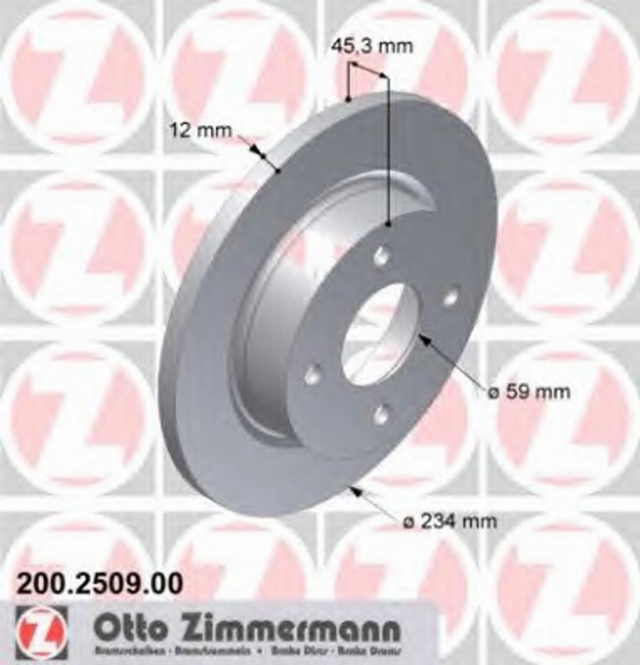 Zimmermann 200 2509 00 - Kočioni disk www.molydon.hr