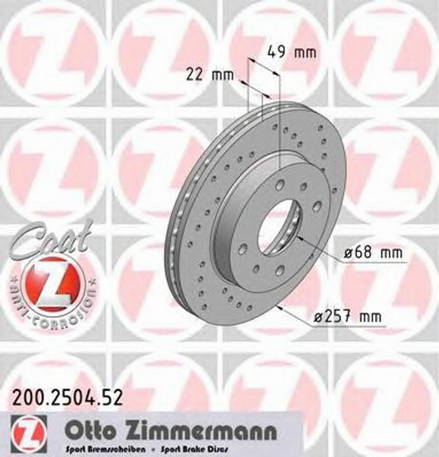 Zimmermann 200.2504.52 - Kočioni disk www.molydon.hr