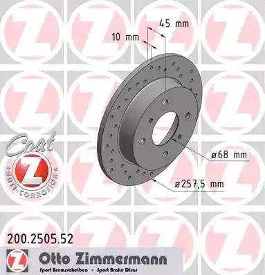 Zimmermann 200.2505.52 - Kočioni disk www.molydon.hr