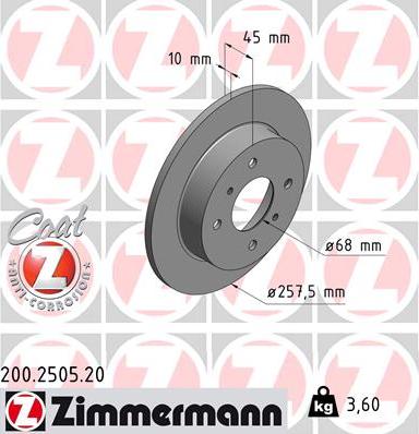 Zimmermann 200.2505.20 - Kočioni disk www.molydon.hr