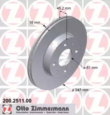 Zimmermann 200.2511.00 - Kočioni disk www.molydon.hr