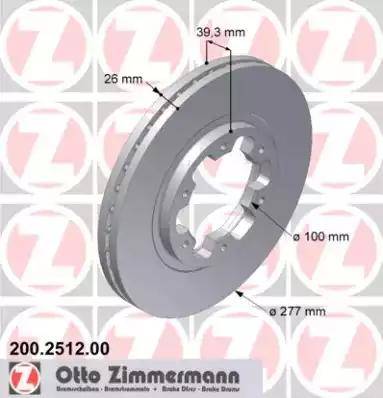 Zimmermann 200.2512.00 - Kočioni disk www.molydon.hr