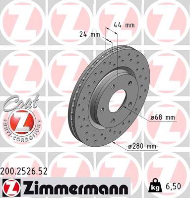 Zimmermann 200.2526.52 - Kočioni disk www.molydon.hr