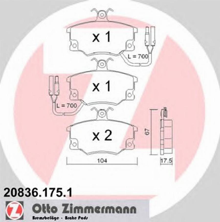 Zimmermann 208361751 - Komplet Pločica, disk-kočnica www.molydon.hr