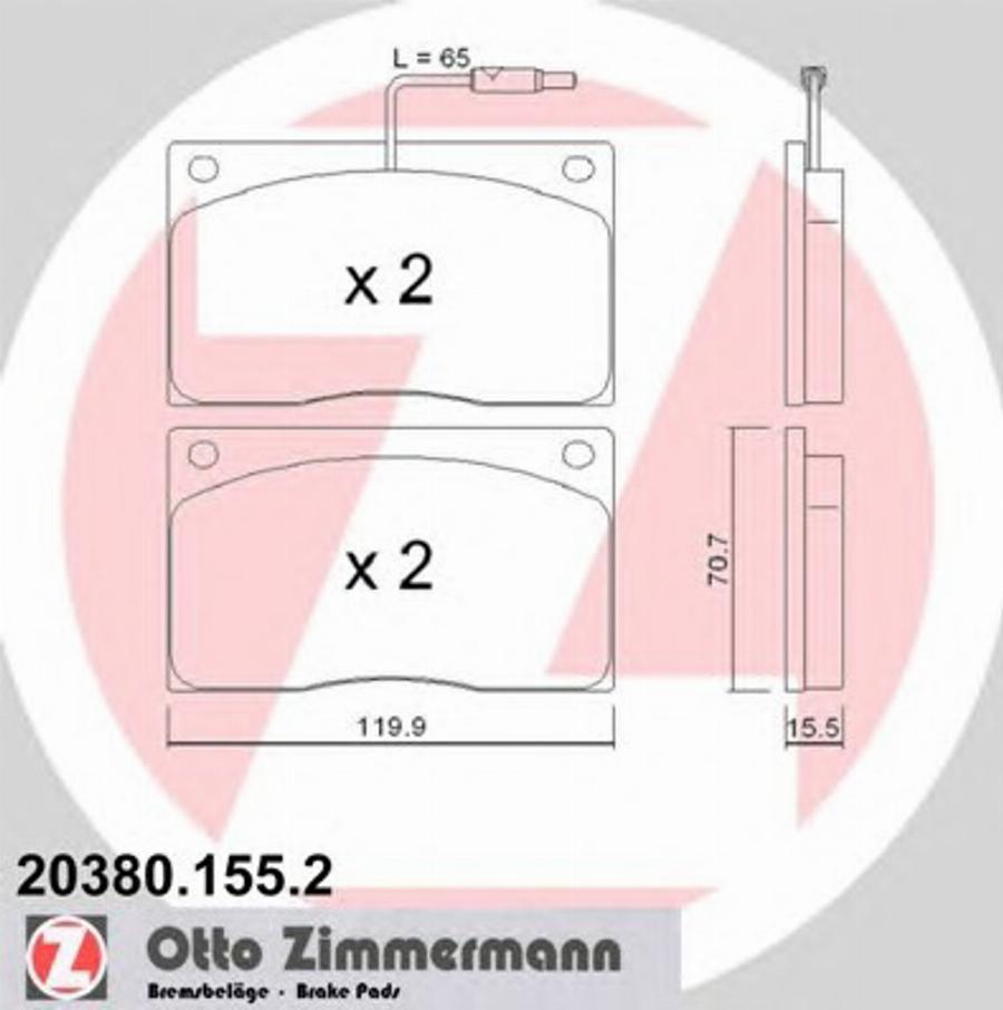 Zimmermann 203801552 - Komplet Pločica, disk-kočnica www.molydon.hr