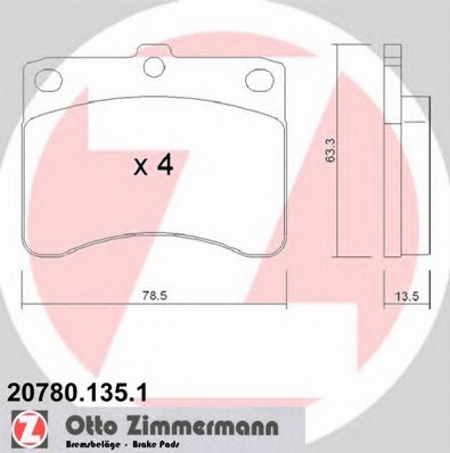 Zimmermann 207801351 - Komplet Pločica, disk-kočnica www.molydon.hr