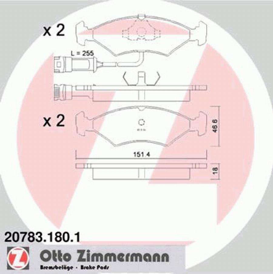 Zimmermann 207831801 - Komplet Pločica, disk-kočnica www.molydon.hr