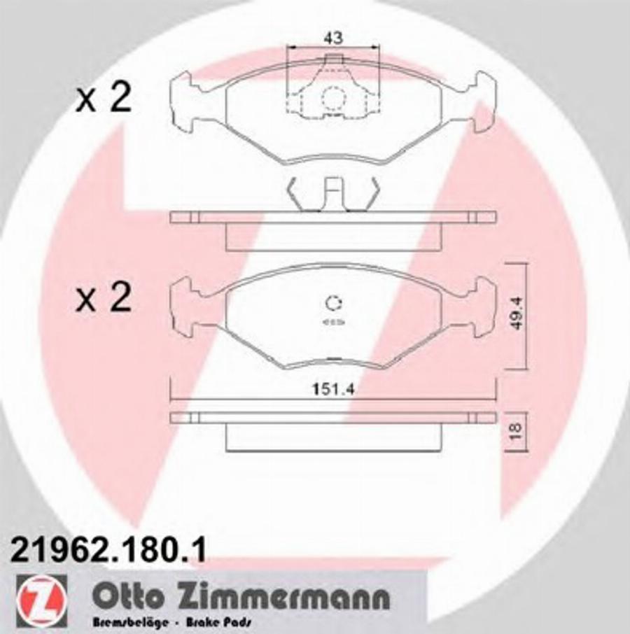 Zimmermann 219621801 - Komplet Pločica, disk-kočnica www.molydon.hr