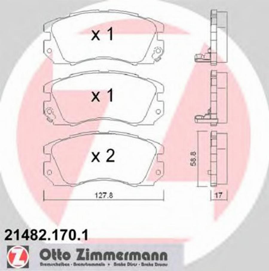 Zimmermann 214821701 - Komplet Pločica, disk-kočnica www.molydon.hr