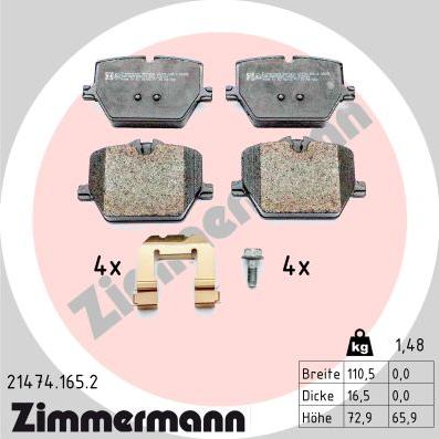 Zimmermann 21474.165.2 - Komplet Pločica, disk-kočnica www.molydon.hr