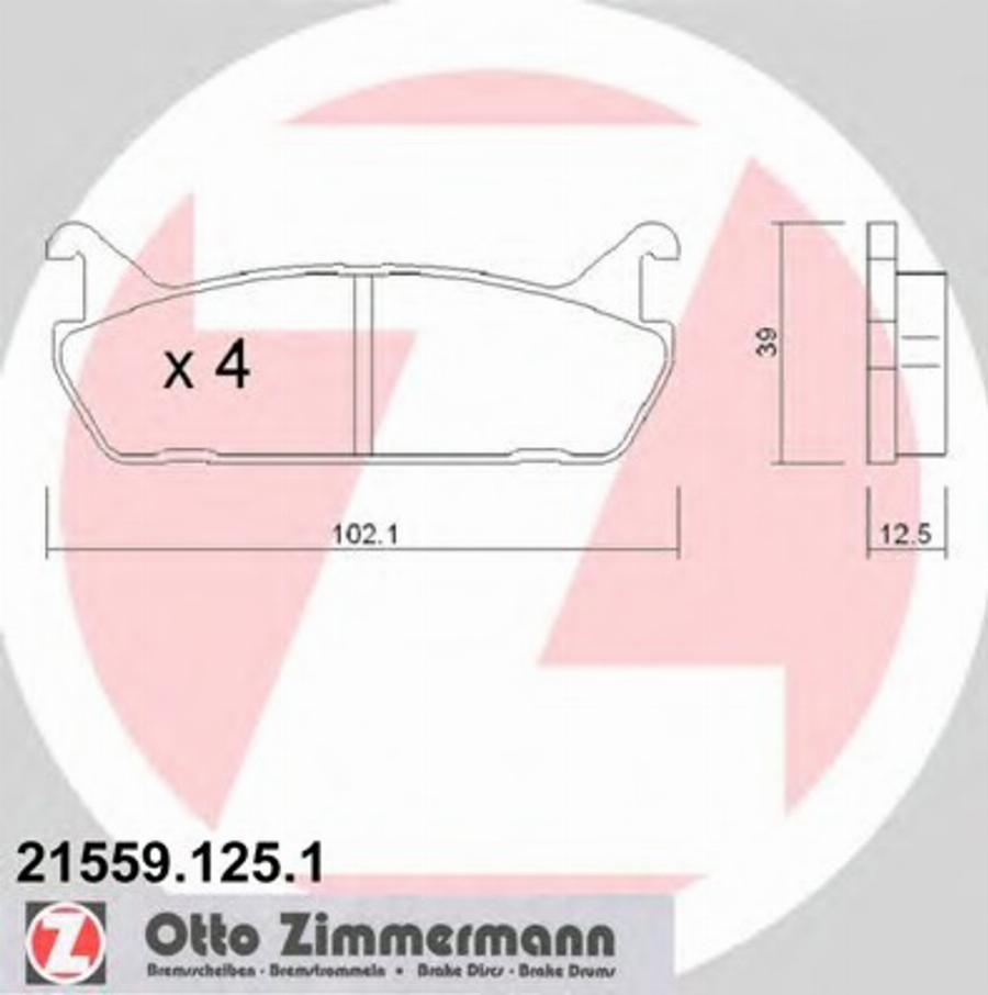 Zimmermann 215591251 - Komplet Pločica, disk-kočnica www.molydon.hr