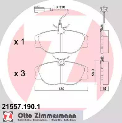 Zimmermann 21557.190.1 - Komplet Pločica, disk-kočnica www.molydon.hr